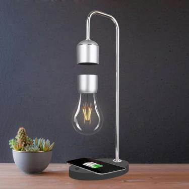 Imagem de Floatidea Luminária Magnética Levitante Com Carregador De Celular Sem Fio Para Iphone Pro Max, Lâmpada Flutuante Led, Mesa Cabeceira, Levitação, Presente Natal, Decoração Quarto E Escritório