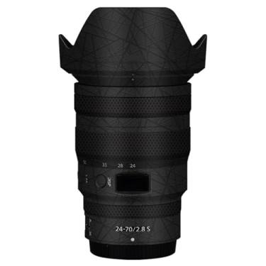 Imagem de Adesivo de câmera antiarranhões com tampa de lente para Nikon z 24-70 mm F2.8S Película protetora decalque protetor corporal 24-70 2,8 (preto cruzado)