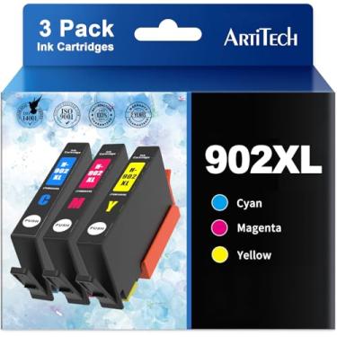 Imagem de ARTITECH Cartucho de tinta de substituição compatível para impressoras HP 902 XL 902XL (pacote com 3) para uso com Officejet Pro 6978 6968 6974 6975 6960 Officejet 6951 6954 6956 6958 Impressoras