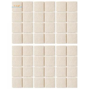 Imagem de Furnigear Protetores De Feltro Para Móveis, Pisos Madeira - Cadeira Autoadesivos, Pés Piso, Deslizadores Que Se Movem Suavemente E Anti-Riscos, 48 Peças, 1-1/2" Quadrado