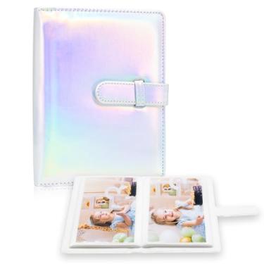 Imagem de Hearoo Álbum De Fotos 4X6 - 68 Bolsos, Pequeno, Mini Capacidade, Capa Couro Vegano Premium, Álbum, Carteira Portátil Para Meninos, Meninas, Aniversário, Casamento (Prata Mágica)