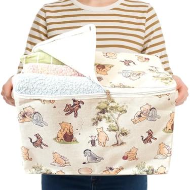 Imagem de Sweet Baby Company Co. Cesta De Armazenamento Clássica Do Ursinho Pooh Com Zíper E Tampa, Cesto Grande Quadrado Lona Algodão Para Roupas, Dobrável, Banheiro, Quarto, Brinquedos, Decoração Vintage