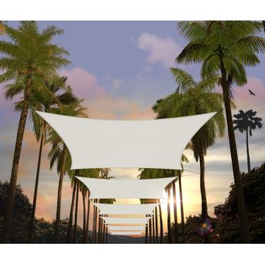 Imagem de Amgo Toldo De Vela Retangular Quadrado Branco 8' X 16', Tecido Malha Agslr, Bloqueio 95% Uv, Permeável À Água E Ao Ar, 200 G/M² Para Serviços Pesados, Comerciais Residenciais (Fazemos Tamanhos Perso