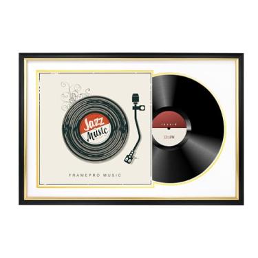 Imagem de FramePro Capa de álbum de vinil LP de 30,5 cm para montagem na parede, moldura de acrílico sem disco de vinil, 61 x 40,6 cm, branca