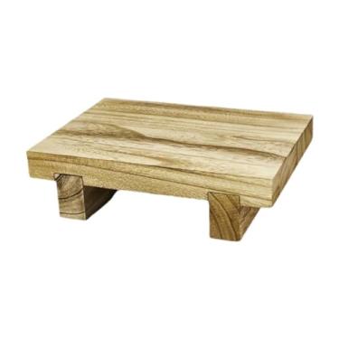 Imagem de Ioensy Suporte de pedestal de madeira para banheiro, organizador, moderno, multifuncional, leve, para, saboneteira para sala de estar