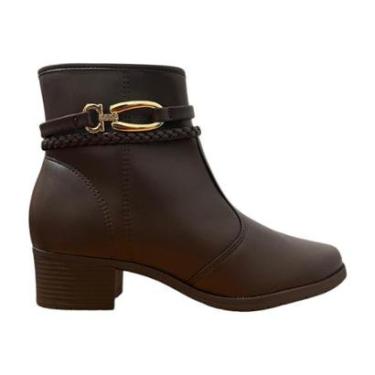 Imagem de Bota Moleca Montaria Cano Curto Salto Grosso-Feminino