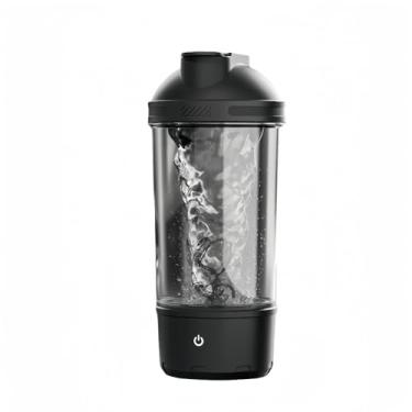 Imagem de Coqueteleira elétrica de proteína caneca de agitação automática copo Tritan Materia copo esportivo de saúde copo impermeável recarregável (preto)