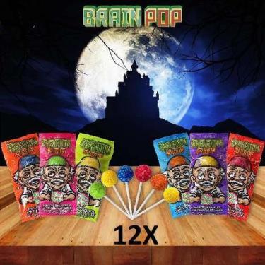 Imagem de Pirulito Com Recheio De Chiclete Kids Brain Pop Kit com 12 - Kids Zone