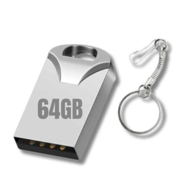 Imagem de Pen Drive 64Gb Mini Com Chaveiro Para Armazenamento de Fotos, Videos e Arquivos