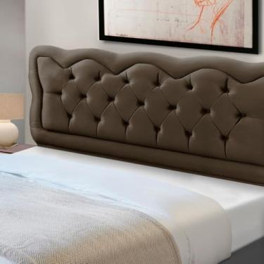 Imagem de Cabeceira de Cama Box Madeira Estofada Casal Sofia (Marrom)