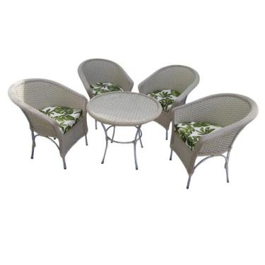 Imagem de Conjunto de Cadeiras e Mesa Para Varanda Jardim Sacada Poltronas e Mes