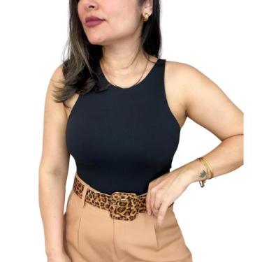 Imagem de Body Feminino Regata Cavaco Sem Bojo Com Forro Duplo Sem Fecho Tecido 