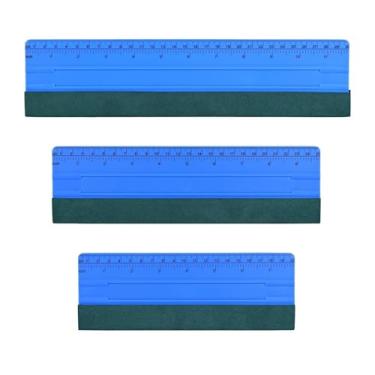 Imagem de predolo 3x Rodos de feltro para decalques de automotivos, rodo, ferramenta versátil de raspagem para aplicação de película de sinalização de janela, Azul