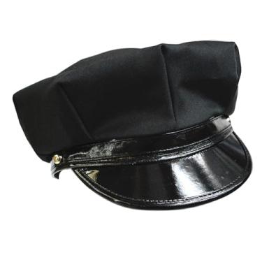 Imagem de Chapéu de policial capitão policial adulto fantasia de guarda prisional ladrão festa cosplay chapéus de polícia militar, Preto, G