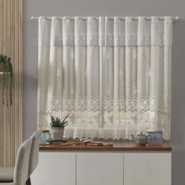 Imagem de Cortina de Cozinha Renda Mini Bules 280x150cm + Bandô 30cm - Interlar,