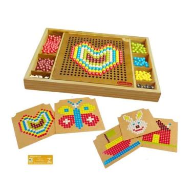 Imagem de Treino Cerebral Carimbras 514 Pecas Quadro de Encaixe Brinquedo Educat