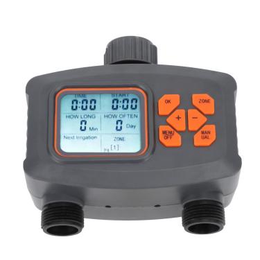 Imagem de Zerodis 2 Zona Sprinkler Timer Controlador de Irrigação Automática Com Sensor de Chuva para Pátio de Jardim, Adaptador G3/4 para G1/2
