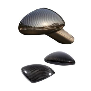 Imagem de Capa de espelho de fibra de carbono compatível com Porsche Macan 2014-2021 Capa de visão traseira lateral externa do carro, complemento