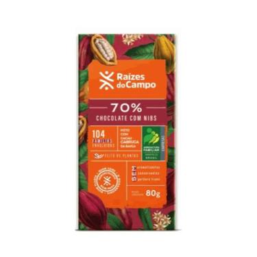 Imagem de Chocolate 70% Cacau com Nibs Raízes do Campo  80g