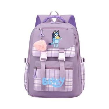Imagem de Mochila De Desenho Animado Bluey Para Meninos E Meninas, Bolsa Grande 