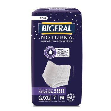 Imagem de Roupa Íntima Bigfral Noturna G/XG Unissex 7 Unidades
