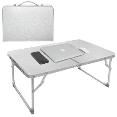 Imagem de Mesa dobravel sofa cama notebook aluminio vira maleta portatil suporte