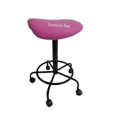 Imagem de Cadeira mocho sela alta tatoo e cílios 65cm 75cm suede - veludo rosa p