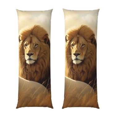 Imagem de Capa de travesseiro corporal com zíper oculto, fronha longa de microfibra macia e respirável para travesseiro corporal, capas de travesseiro de ovelha leão para dormir, presente de cama, capa de
