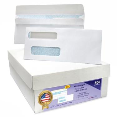 Imagem de NextDayLabels, Envelopes de verificação coloridos de segurança com janela dupla Ready-Seal nº 9, compatível com QuickBooks Checks, programa Sage 100, Blackbaud Software ETC, caixa com 500