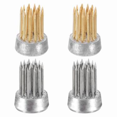 Imagem de PATIKIL 4 peças de sapos florais Kenzan, suporte de arranjo de flores redondo de aço de latão de 0,6 polegadas, ferramenta fixa de pino arranjador para vaso de mesa, casamento, decoração de casa