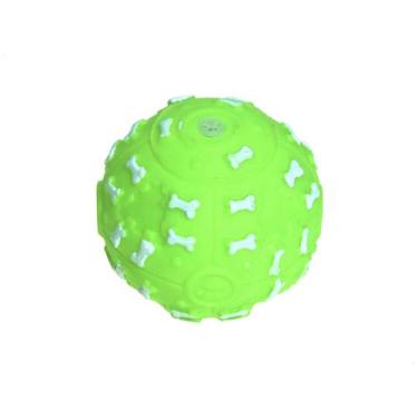 Imagem de Brinquedo P/ Cães Bola Com Osso Vinil Verde 7,5cm - HOME PET