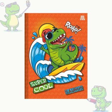 Imagem de Caderno Brochura Capa Dura Grande sauros Dinossauros 1 matéria 80 Folh