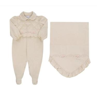 Imagem de Saída Maternidade Malha Suedine Bebê Menina Paraiso Rf 17764-Feminino