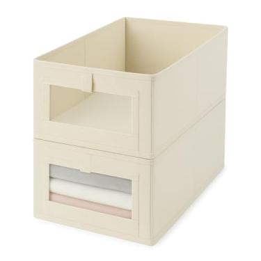 Imagem de Caixa Organizadora 18L Dobrável com Visor Transparente | Cesto Multiuso para Closet, Armário, Lavanderia e Quarto