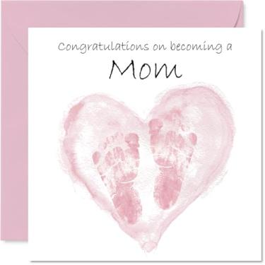 Imagem de Stuff4 Novo cartão de bebê para mamãe - Congrats Becoming - Cartão de parabéns bem feito para nova mamãe, cartões de felicitações de boas-vindas ao mundo de 14 cm