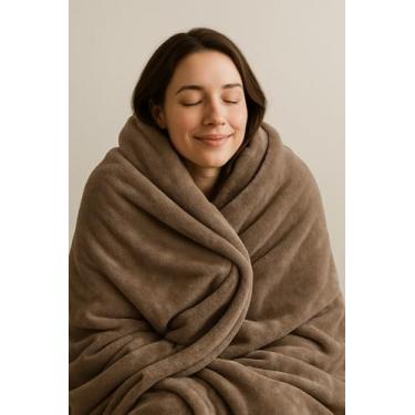 Imagem de Manta Cobertor Fleece Casal Pet Andreza Liso Outono Inverno Toque Macio Aveludado - Marrom