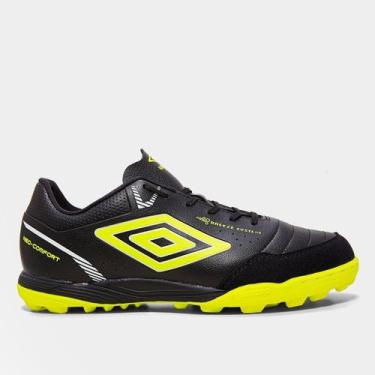 Imagem de Chuteira Society Umbro Neo-Comfort Unissex, Preto, Verde, 41