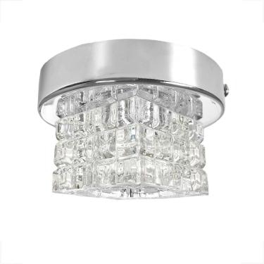 Imagem de Spot De Cristal Sobrepor Quadrado Prata Polido Quarto Bet45