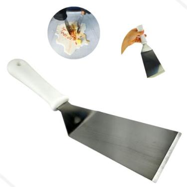 Imagem de Espátula Curva Inox Aço Chapa Lanche Cozinha Pizza Chapeiro - Etilux