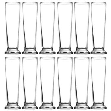 Imagem de Kit com 12 Copos P/ Cerveja Chopp 250ml Vidro Drink Bar Refrigerante -