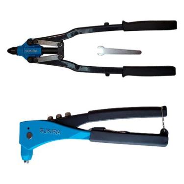 Imagem de Rebitador Manual c/4 bicos e Rebitadeira alavanca de 3 bicos - Sukira