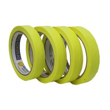 Imagem de Kit De Fita Crepe Colorida Neon Com 4 Rolos De 18mm X 30m - Nastro, Am