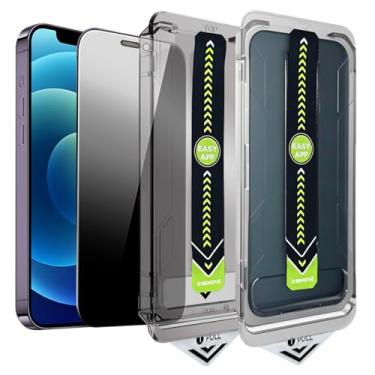 Imagem de SOOPUR Pacote com 2 protetores de tela de privacidade, película de vidro temperado anti-espião aprimorada de 25°, remoção automática de poeira, instalação fácil e rápida com kit de alinhamento