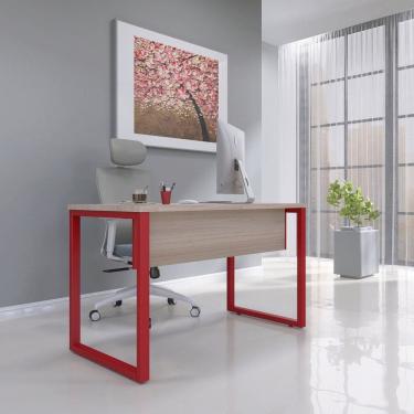 Imagem de Escrivaninha para Escritório 73,5cm X 150cm Castanheira/Vermelho