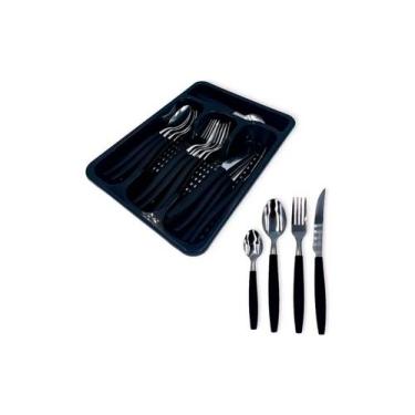Imagem de Conjunto Talheres 24 Peças De Inox e Cabo de Plástico Com Organizador 