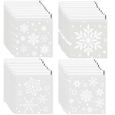 Imagem de FOIMAS 300 unidades de sacos de biscoito de Natal, saco autoadesivo para biscoitos de doces de Natal, pequenos sacos de plástico com floco de neve para lembrancinhas de festa de Natal