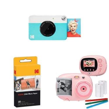 Imagem de Câmera Instantânea Kodak PRINTOMATIC Blue - Impressão Digital com Pape