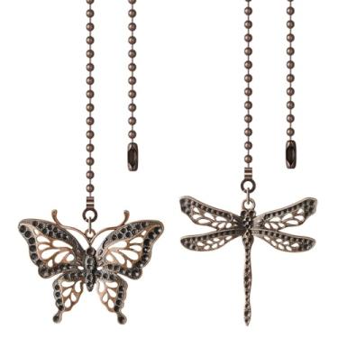 Imagem de SHIFANQI Corrente para ventilador de teto, 2 pacotes de extensão de corrente de cobre para ventilador de libélula, corrente decorativa de 30,5 cm, pingente para ventilador de luz de teto, extensor de