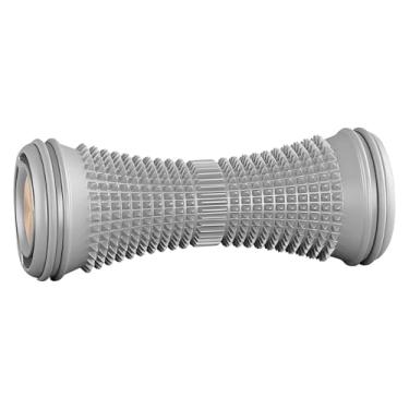 Imagem de ZUFUMI Massageador de rolo para alívio da fascite plantar – Massagem muscular portátil para dor no arco do pé e no calcanhar – Ferramenta de reflexologia para alívio dos pés (cinza)