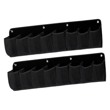 Imagem de MotiveTech Pacote com 2 Bolsas com Zíper para Guardar Sapatos, Sapateira, Organizador de Sapatos Não Tecido para Pendurar Livros, Brinquedos, Ferramentas, Acessó, Preto, Tamanho real